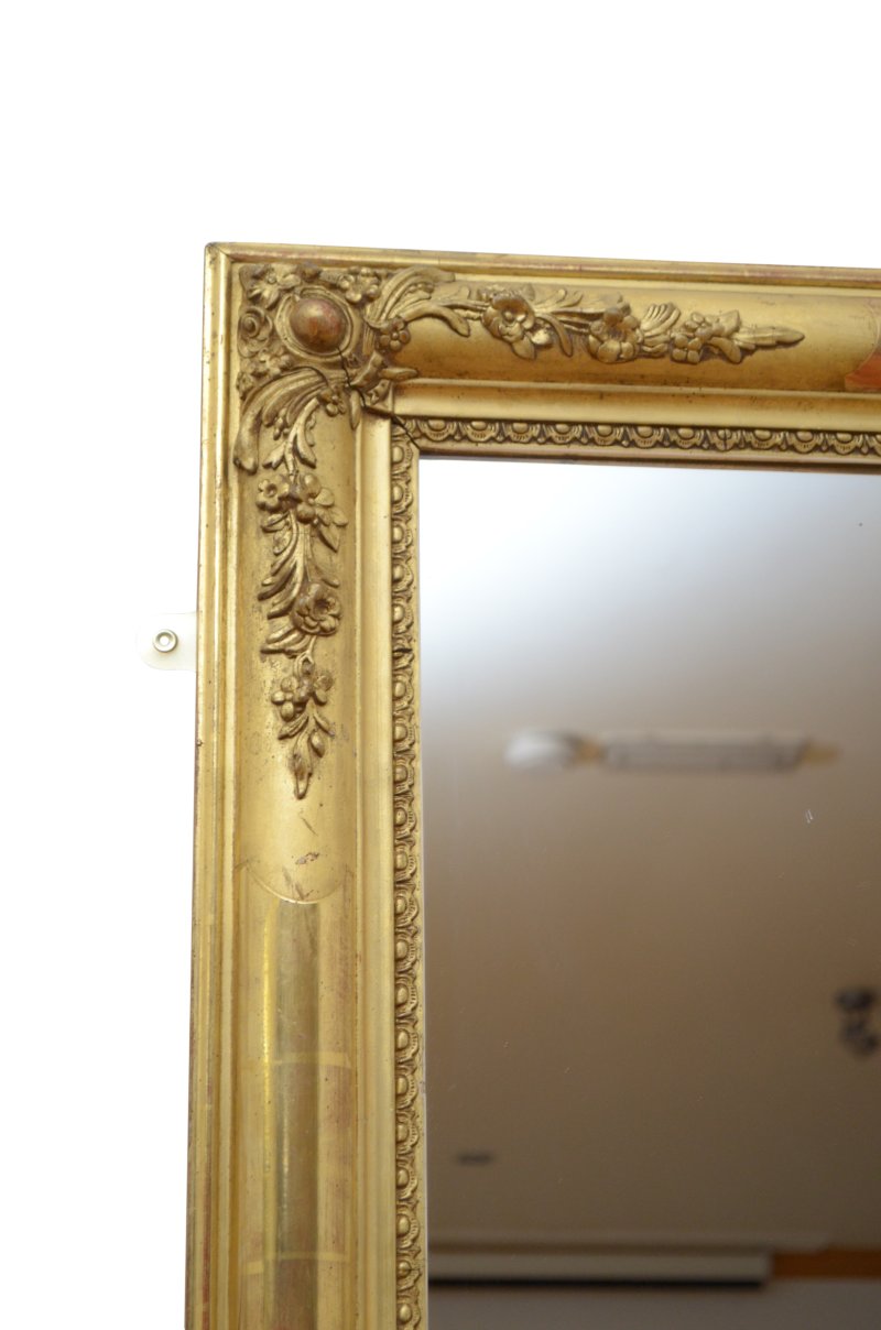 Antique 19th Century Gold Leaf Wall Mirror 94x122cm - Image 5